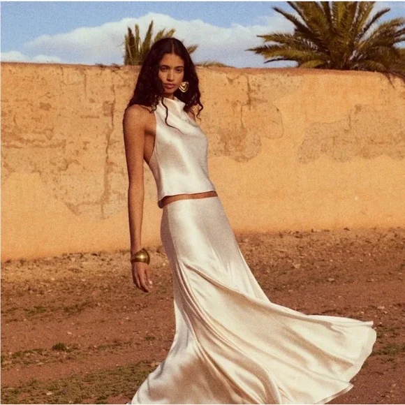 Reformation Sera Silk Two Piece Set Brand New - Picture 6 of 9